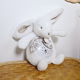 Doudou Spieluhr mit Projektion Weißer Hase, Doudou et Compagnie Paris
