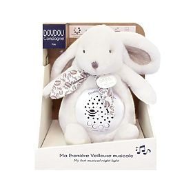 Doudou Spieluhr mit Projektion Weißer Hase, Doudou et Compagnie Paris