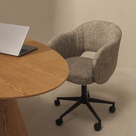Drehstuhl Garen, beige-grau/schwarze Beine