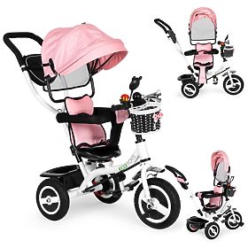 Dreirad Fahrrad drehbarer Sitz langlebige Gummiräder rosa ECOTOYS