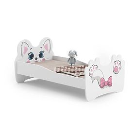 Einzelbett Pink Cat 160x80 mit Matratze