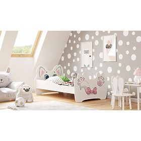 Einzelbett Pink Cat 160x80 mit Matratze