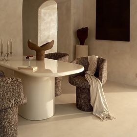 Esstisch Modesto 180 cm, hellbeige, glänzend