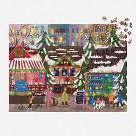 Galison Folienpuzzle Joy Laforme Weihnachtsmärkte 1000 Teile, Galison