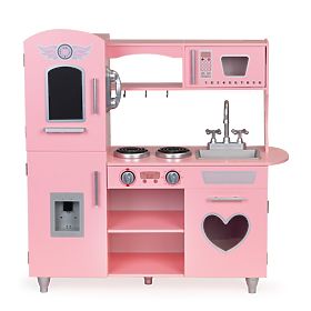 Große hölzerne Kinderküche mit Soundeffekten rosa ECOTOYS, EcoToys