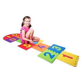 Großes Schaumstoff-Puzzle für das Hüpfspiel Himmel und Hölle