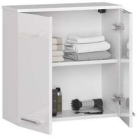 HÄNGE-SCHRANK BREITE 60 cm FIN 2D WEISS HOCHGLANZ