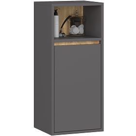 HÄNGENDER BADEZIMMERSCHRANK VAMI W35 1D 1W GRAPHITGRAU / EICHE ARTISAN