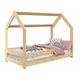 Hausbett Laura mit Rausfallschutz 160 x 80 cm - natur