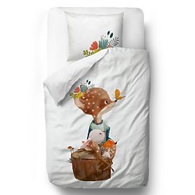 Herr. Little Fox Bedding Forest School - Kitz und Kaninchen - 100 x 130 cm + 60 x 40 cm