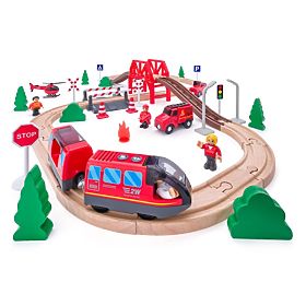 Holz-Feuerwehrbahn 60 Teile