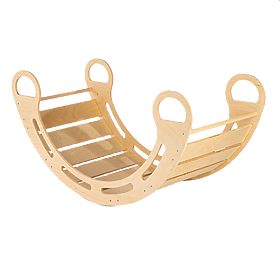 Holz-Montessori-Schaukel mit beigem Kissen - 85 cm