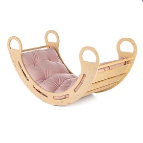 Holz-Montessori-Schaukel mit rosa Kissen - 100 cm, Ourbaby®