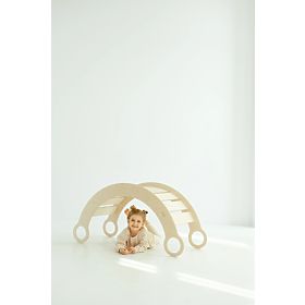 Holz-Montessori-Schaukel mit Rutsche/Leiter L - natur, baby wood