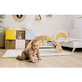 Holz-Montessori-Schaukel - natur mit bunten Sprossen, Ourbaby®