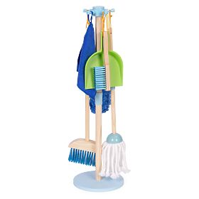 Holz-Reinigungsset für Kinder mit Mopp, Besen und Kehrschaufel, 7 Teile ECOTOYS