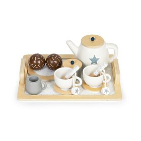 Holz Teeset Kanne Tassen 17 Elemente ECOTOYS, EcoToys