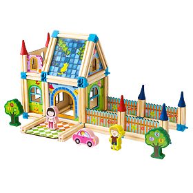 Holzbauklötze Bau eines Häuschens 6-in-1 ECOTOYS