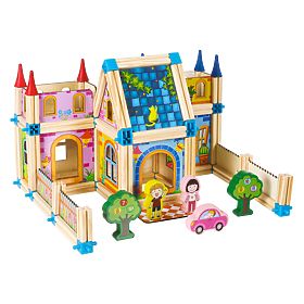 Holzbauklötze Bau eines Häuschens 6-in-1 ECOTOYS