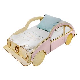 Holzbett Auto VW BEETLE 160x80 cm - rosa