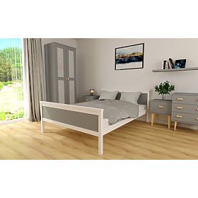 Holzbett Ikar 200 x 90 cm - grauweiß, Ourfamily