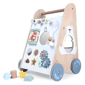 Holzlauflernwagen für Kinder mit beweglichen Elementen ECOTOYS