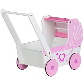Holzpuppenwagen mit Baldachin ECOTOYS