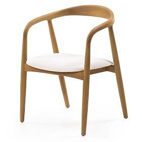 Holzstuhl Ludvika, abgerundet, natur/creme