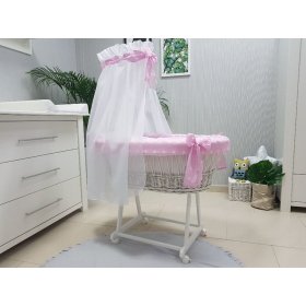 Wicker kinderbett p ausrüstung für baby - pink sterne, BabyWorld