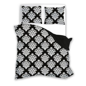 Baumwollbettwäsche Glamour schwarz und weiß 140x200cm + 70x90cm, Faro