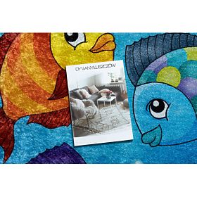 JUNIOR 51594.801 runder Waschteppich Fische, Ozean für Kinder rutschfest - blau, F.H.Kabis