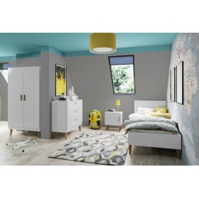 Kleiderschrank KUBI zweitürig - weiß, All Meble