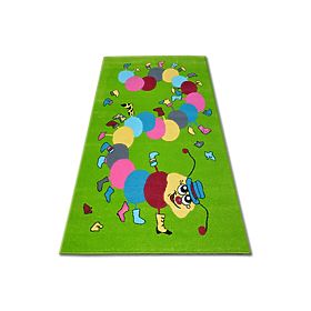 Kinder Teppich FUNKY TOP Raupe grün