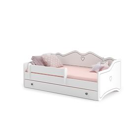 Kinderbett EMMA mit Schublade und Schutzgitter 140x70 grau