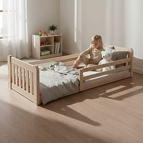 Kinderbett Jerry - natur, niedrig, BANABY
