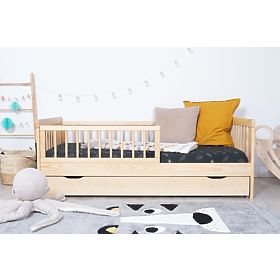 Kinderbett mit Rausfallschutz TEDDY - Natur