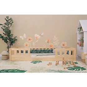 Kinderbett Ourbaby Meadow 2 Geländer - Natur, Ourbaby®