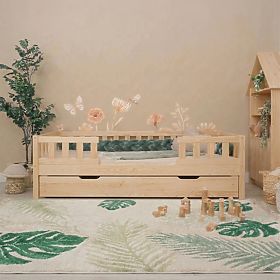 Kinderbett Ourbaby Meadow plus 2 Geländer - natur, Ourbaby®