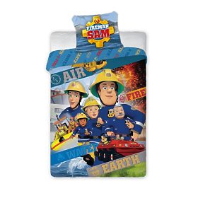 Kinderbettwäsche 140x200 cm + 70x90 cm Feuerwehrmann Sam, Faro, Fireman Sam