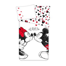 Kinderbettwäsche Mickey und Minnie 'Love' 140x200 cm + 70x90 cm, Minnie Mouse