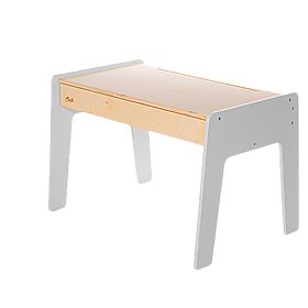 Kindermöbelset Tisch und zwei Stühle mit Zubehör - grau