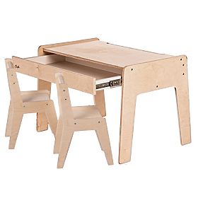 Kinderset Tisch und zwei Stühle mit Zubehör