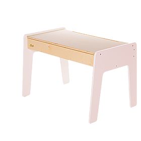 Kinderset Tisch und zwei Stühle mit Zubehör - rosa