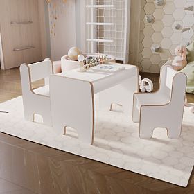 Kindertisch Timi und zwei Stühle MDF weiße Farbe