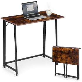 Klappbarer Computertisch 80x45 cm Laptop-Tisch Loft Antik Nussbaum ModernHome