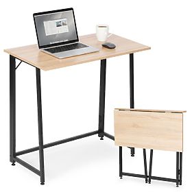 Klappbarer Computertisch 80x45 cm Laptop-Tisch Loft Hell Eiche ModernHome