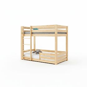 Klassisches Kinder-Etagenbett Mila mit Schutz - Natur