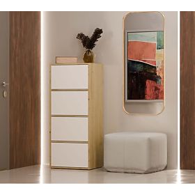 Kommode ALMA Front WEISS Korpus EICHE ARTISAN