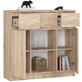 KOMMODE K100 2D 3SZ 1P PK EICHE SONOMA