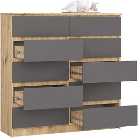KOMMODE K120 10SZ CLP PK EICHE ARTISAN / GRAU